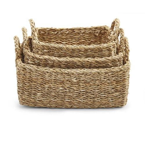 Seagrass Wrapped Tumblers square shape Woven Seagrass Basket for storage Factory